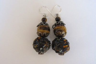 Tigre et marron Boucles d'oreille